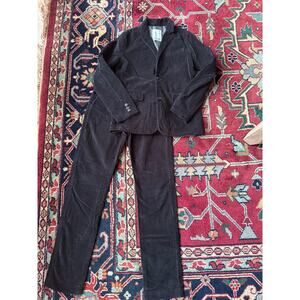 Zara velvet suit boys sz 13-14 jacket and pants black